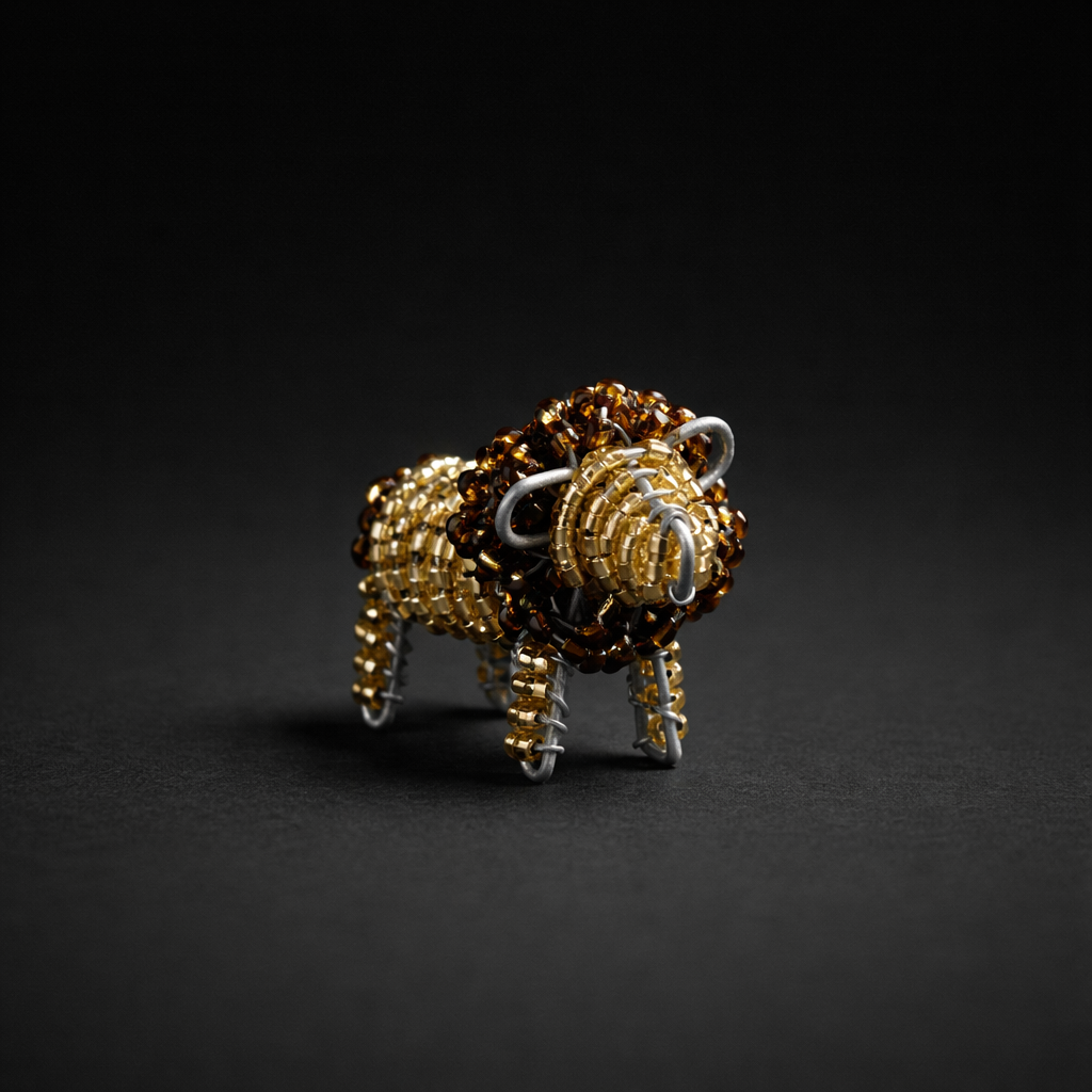 Beaded Lion 3D Keyring