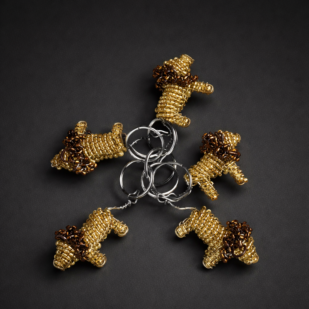 Beaded Lion 3D Keyring
