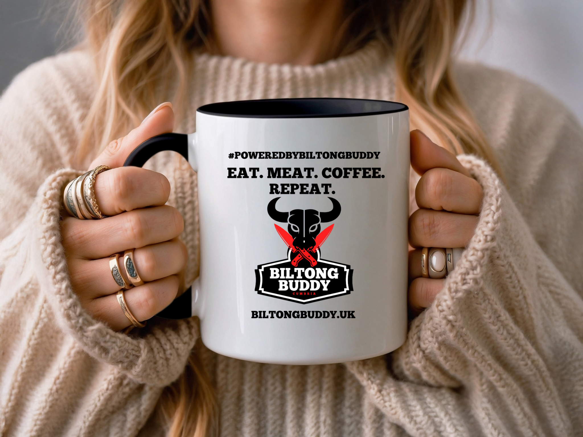 Eat, Meat, Coffee Repeat Ceramic 11oz Mug