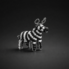 Beaded Zebra 3D Keyring