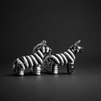 Beaded Zebra 3D Keyring