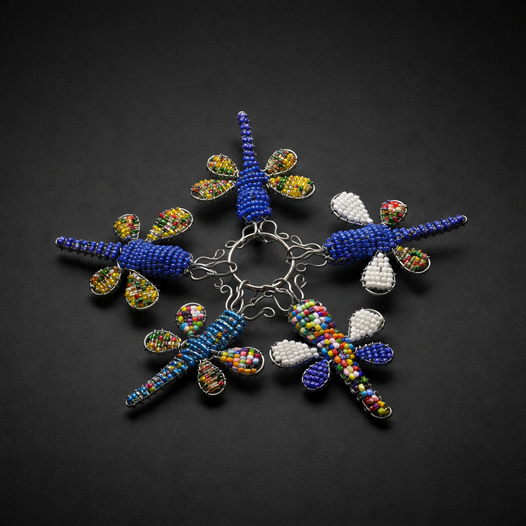 Beaded Dragonfly 3D Keyring