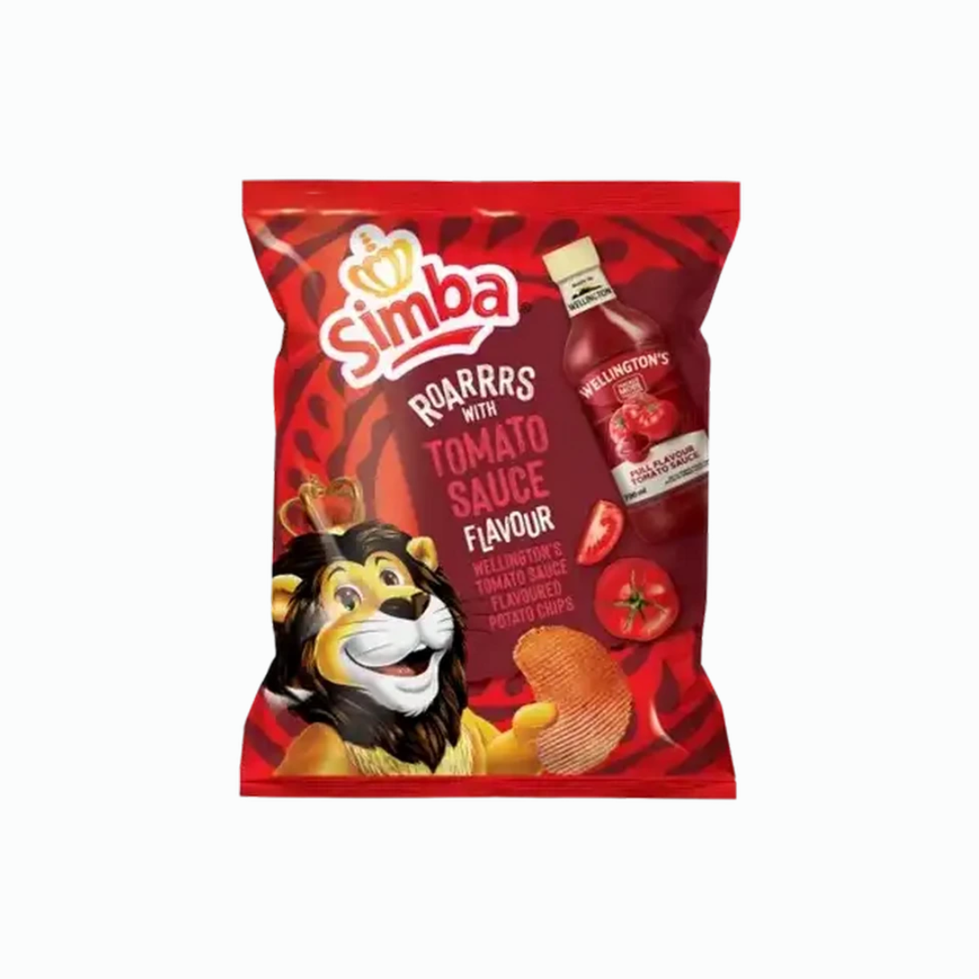 Simba Wellingtons Tomato Sauce Flavoured Potato Chips Size: 125g
