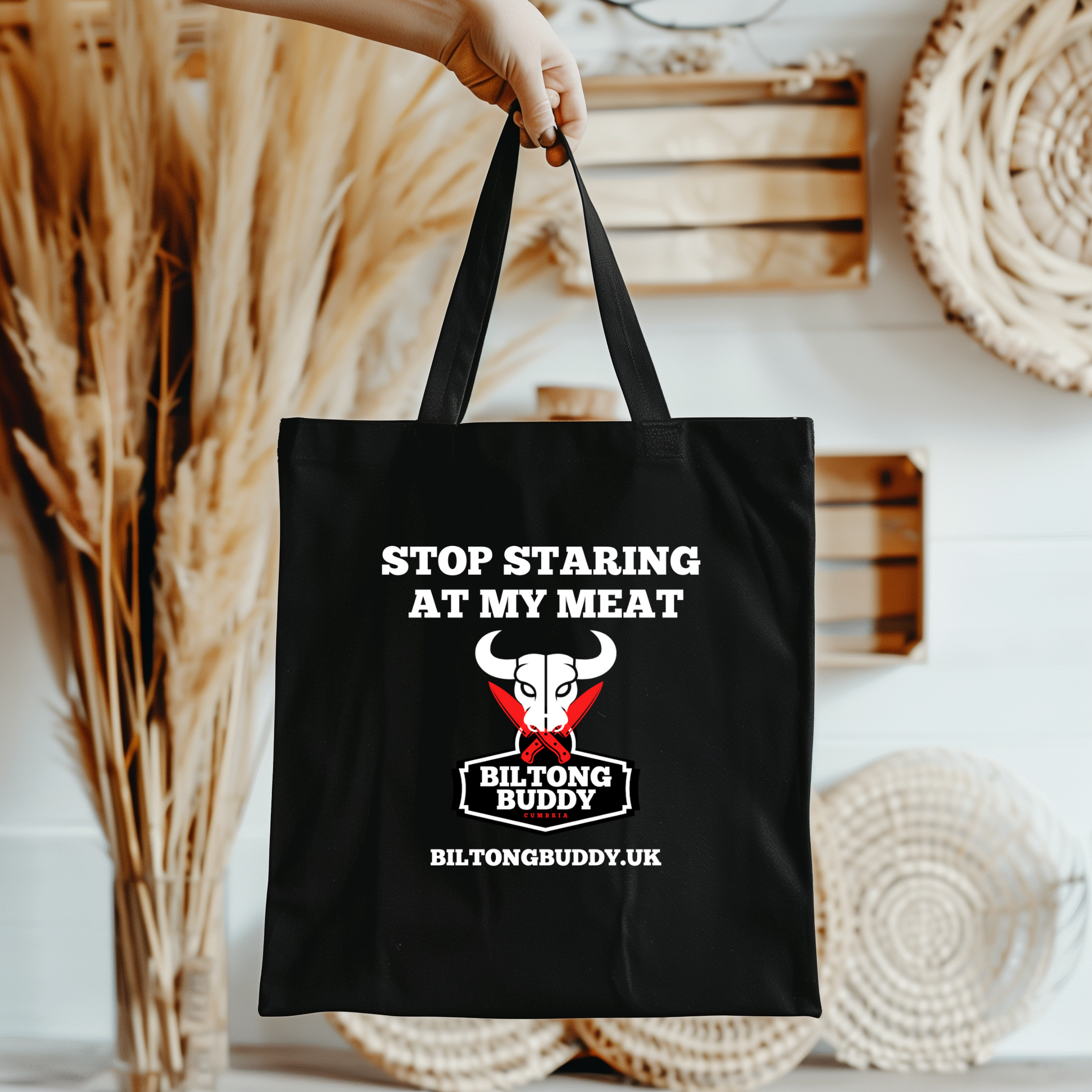 Stop Staring At My Meat Biltong Buddy Tote Bag