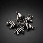 Beaded Zebra 3D Keyring