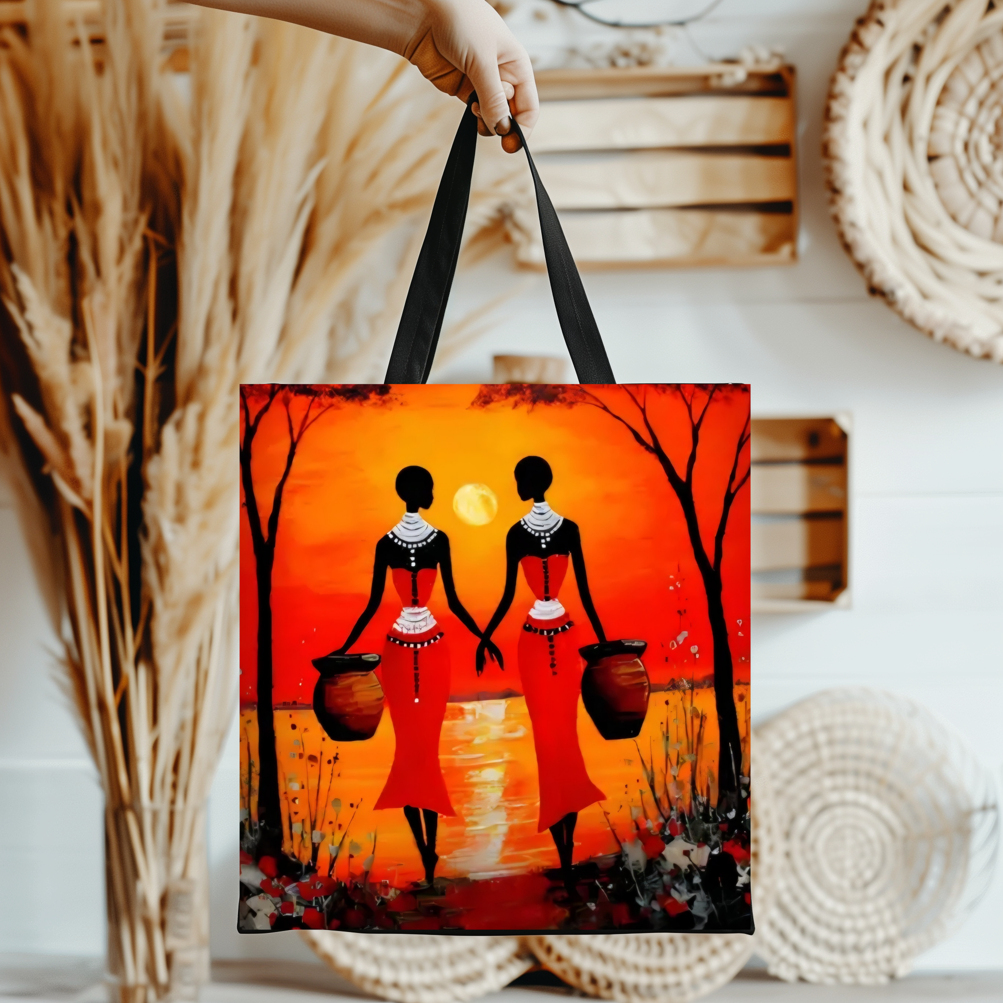 African Sunset Women Tote Bag