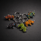 Beaded Rhino 3D Keyring