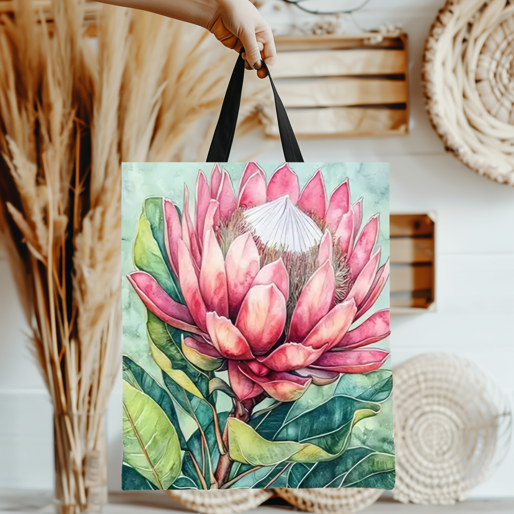 Vibrant Protea Tote Bag
