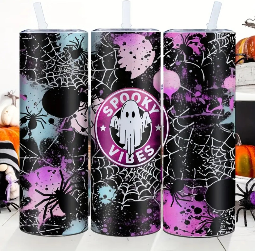 20oz Stainless Steel Flask Halloween Spooky Vibes