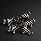 Beaded Zebra 3D Keyring