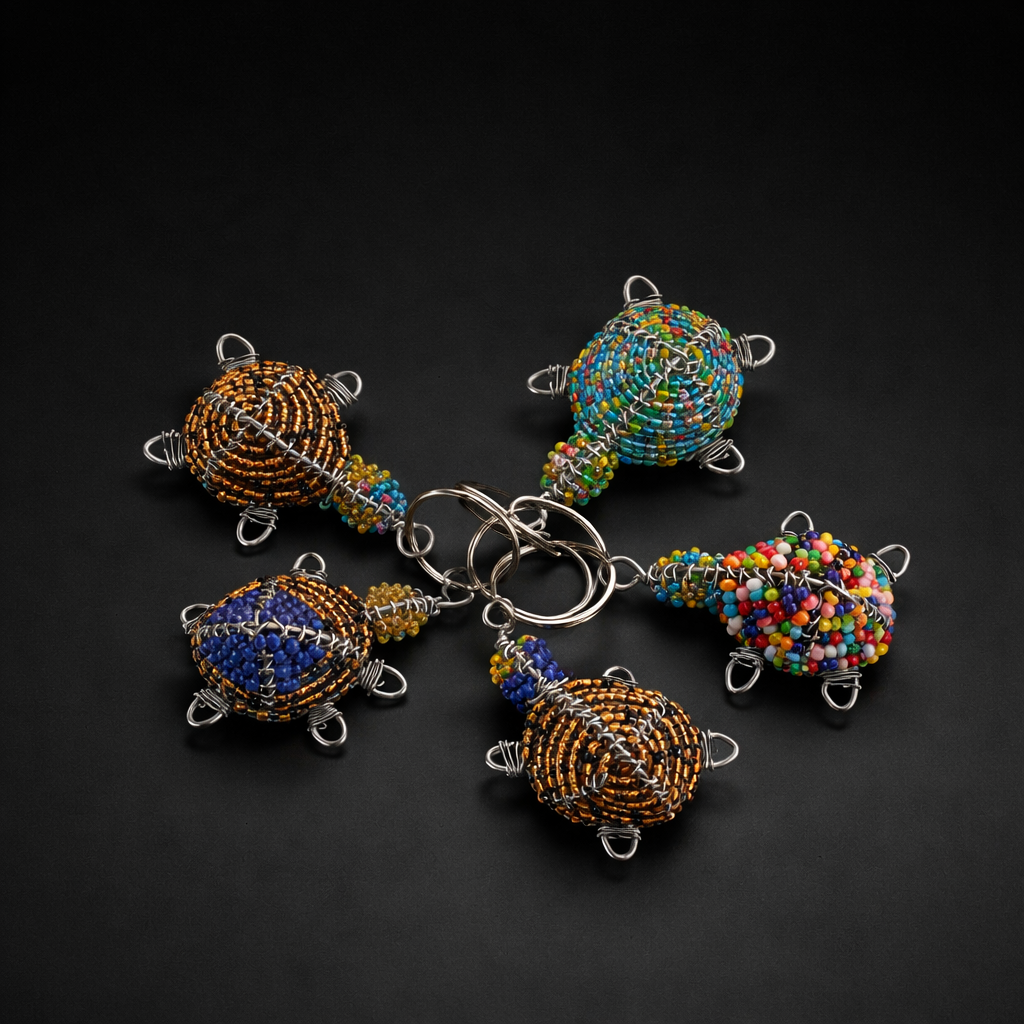 Beaded Turtle 3D Keyring