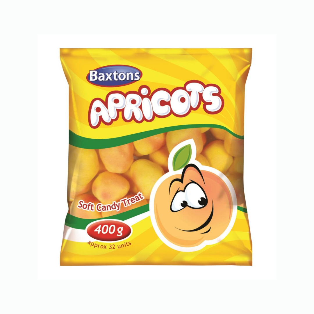 Baxtons Mallow Apricots 400g Aprox 32 Units