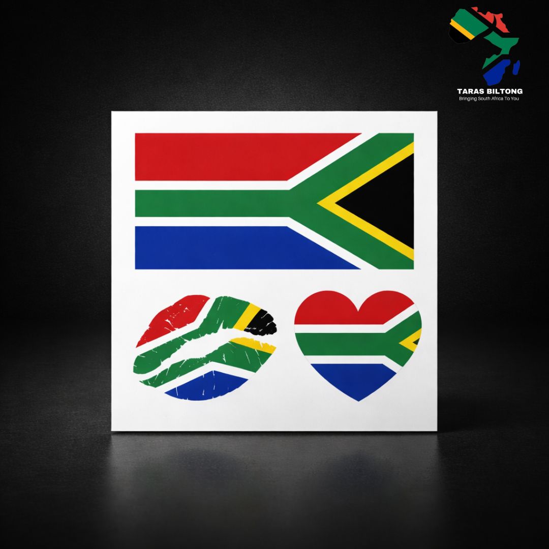 South African Flag Temporary Face Tattoos – 3 Designs