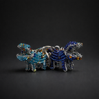 Beaded Hippo 3D Keyring