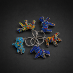 Beaded Hippo 3D Keyring