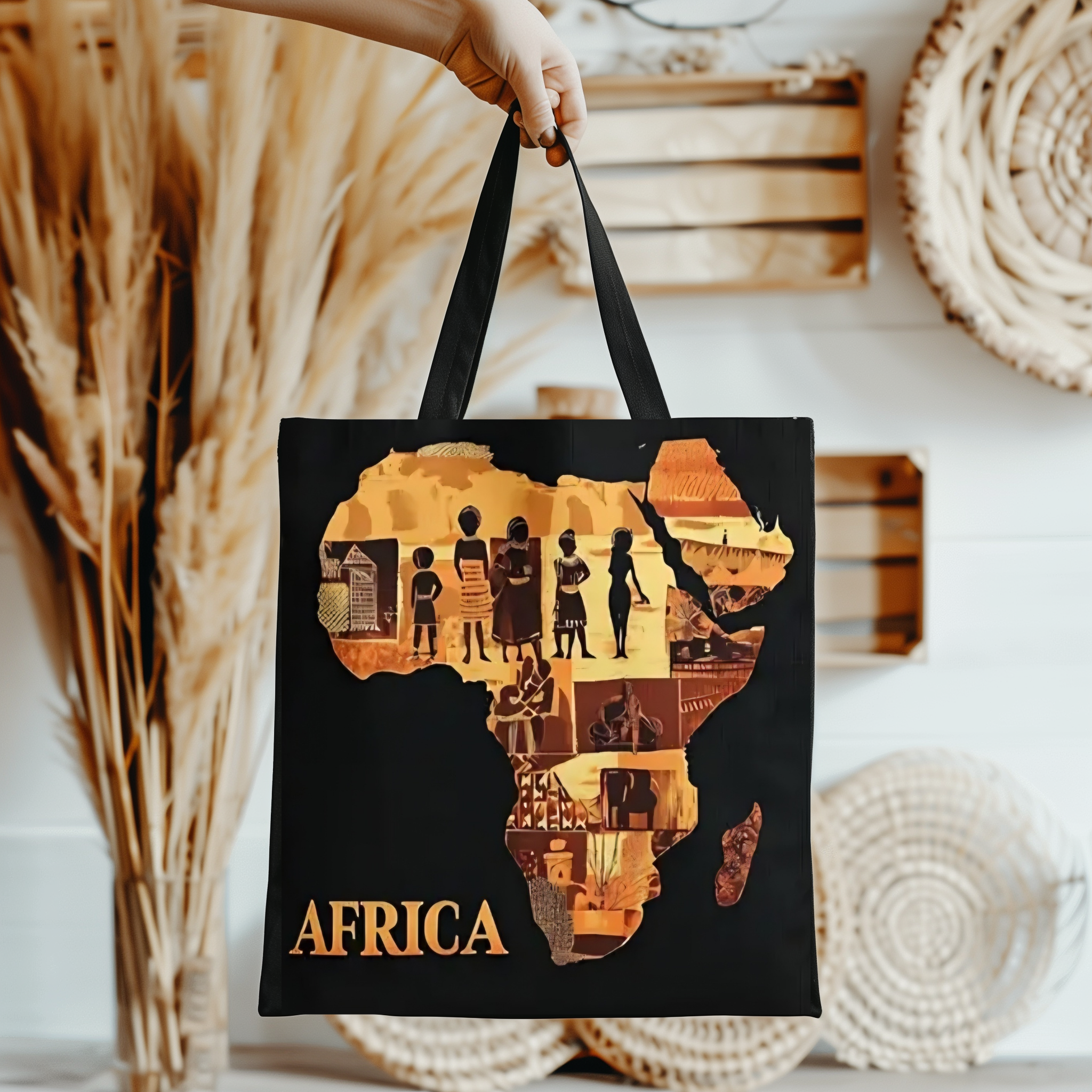 Africa Heritage  Map Tote Bag