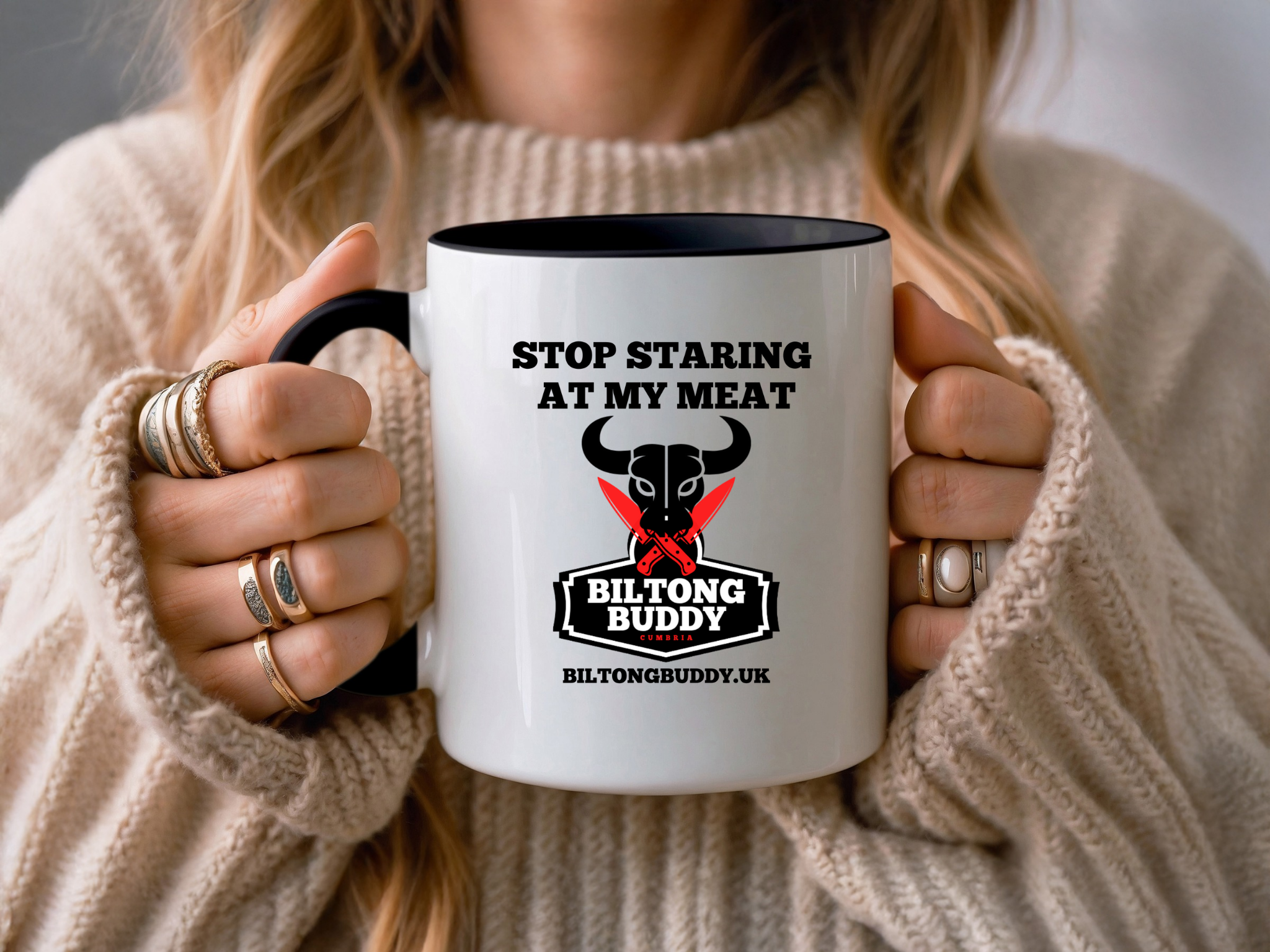Stop Stearing At My Meat 11oz Ceramic Coffee Mug