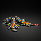 Beaded Gecko 3D Keyring