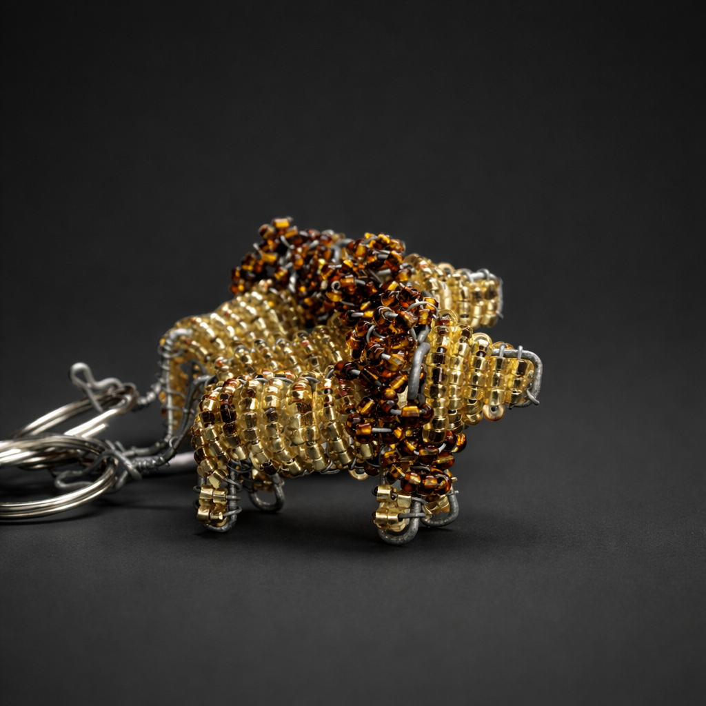 Beaded Lion 3D Keyring